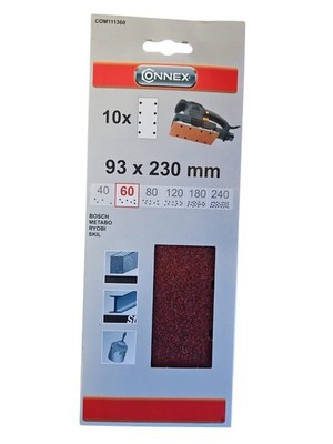 CONNEX 10x Schleifpapier 93 x 230 mm K60 Für, Bosch Metabo Skil