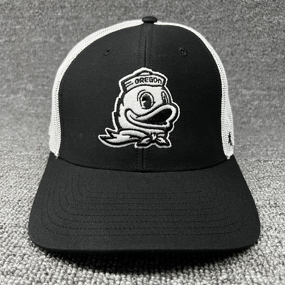 Oregon Ducks '47 Brand Hitch Trucker Hat Black White Mesh Snapback Mascot Cap