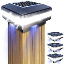 GEYUEYA Home Solar Post Cap Lights 4 Pack Waterproof Outdoor Lamp for Deck Fence