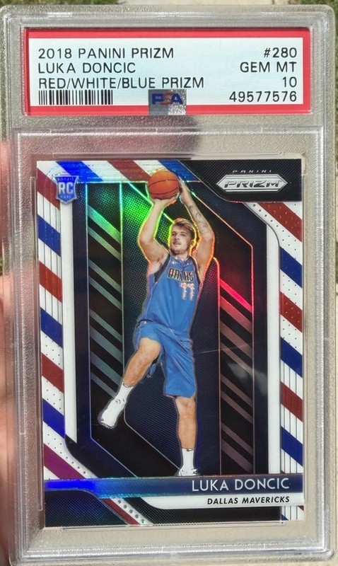 2018-19 Panini Prizm Luka Doncic #280 Red White Blue Rookie RC PSA 10 Gem Mt