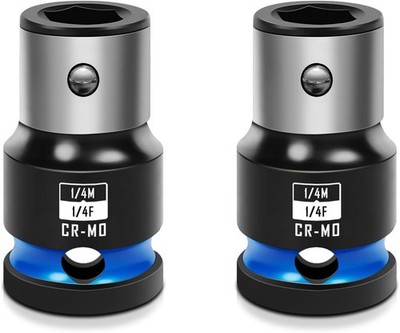 BLACKROBOT 2PCS Impact Bit Holders 1/4 Inch Square Drive to 1/4 Inch Hex Socket