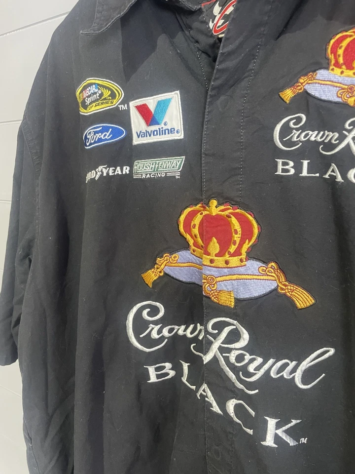 Chase Authentics Men's XXL NASCAR Crown Royal Black Shirt Kenseth Roush - Image 3 of 4