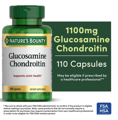 Nature's Bounty Glucosamine Chondroitin 1100mg 110 Capsules Joint Support Supple