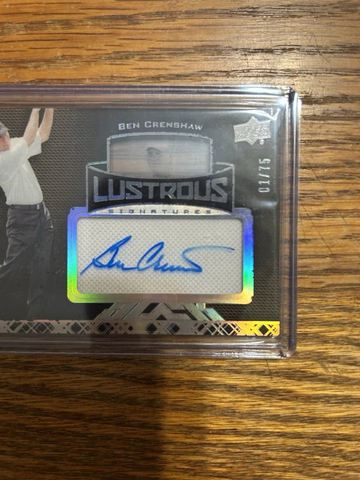 Ben Crenshaw 2013 Upper Deck Golf Lustrous Signatures Auto Material  Card #1/75 - Image 2 of 3