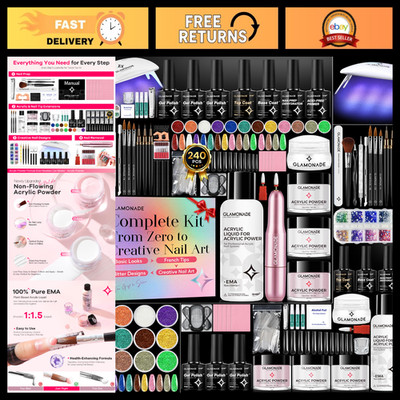 Acrylic Nail Kit for Beginners - Complete DIY Home Manicure Set, Easy to Use