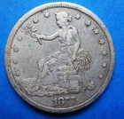 1877-S SILVER TRADE DOLLAR. CIRCULATED.