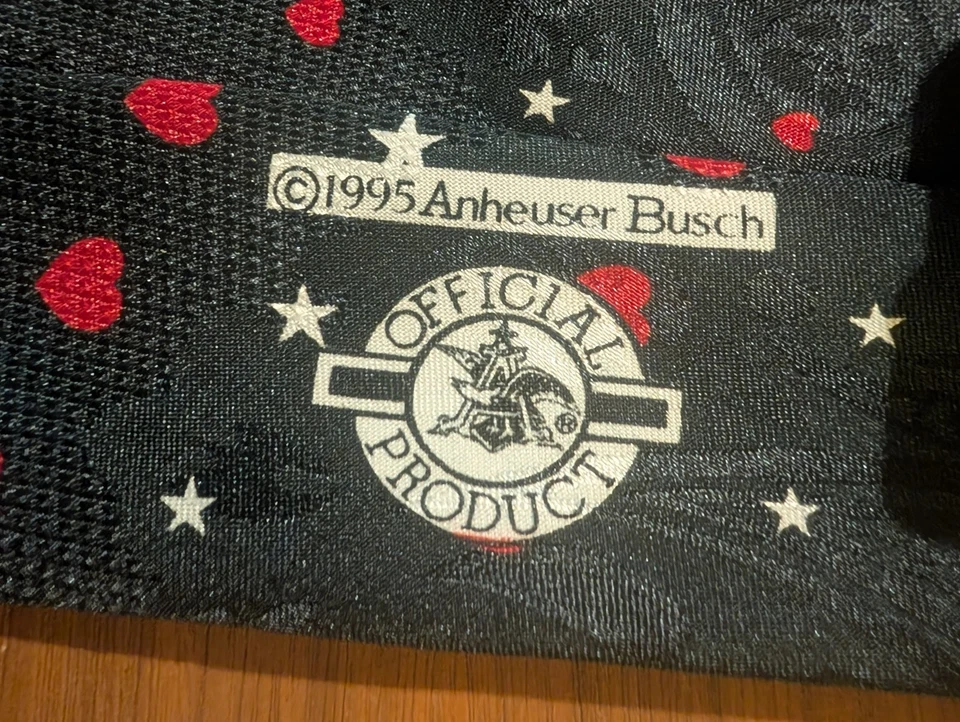 Budweiser Anheuser Busch Sapo Masculino Azul Eu Te Amo Homem! Hearts Stars 1996 - Imagem 2 de 4