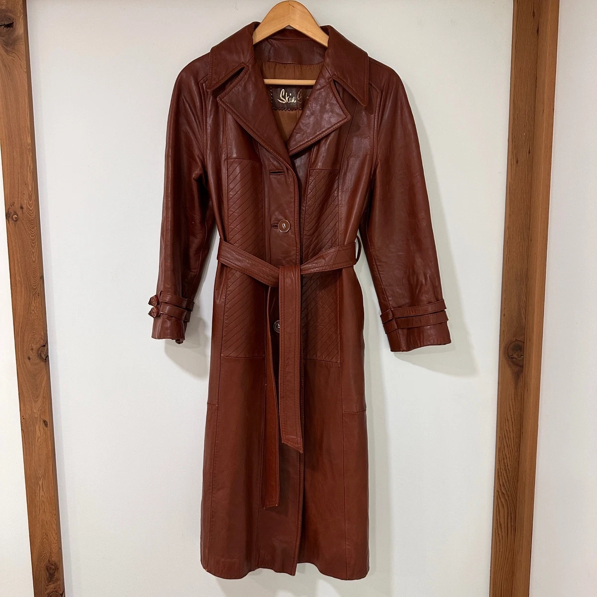 Vintage Leather Trench Coat In Vintage Outerwear Coats & Jackets