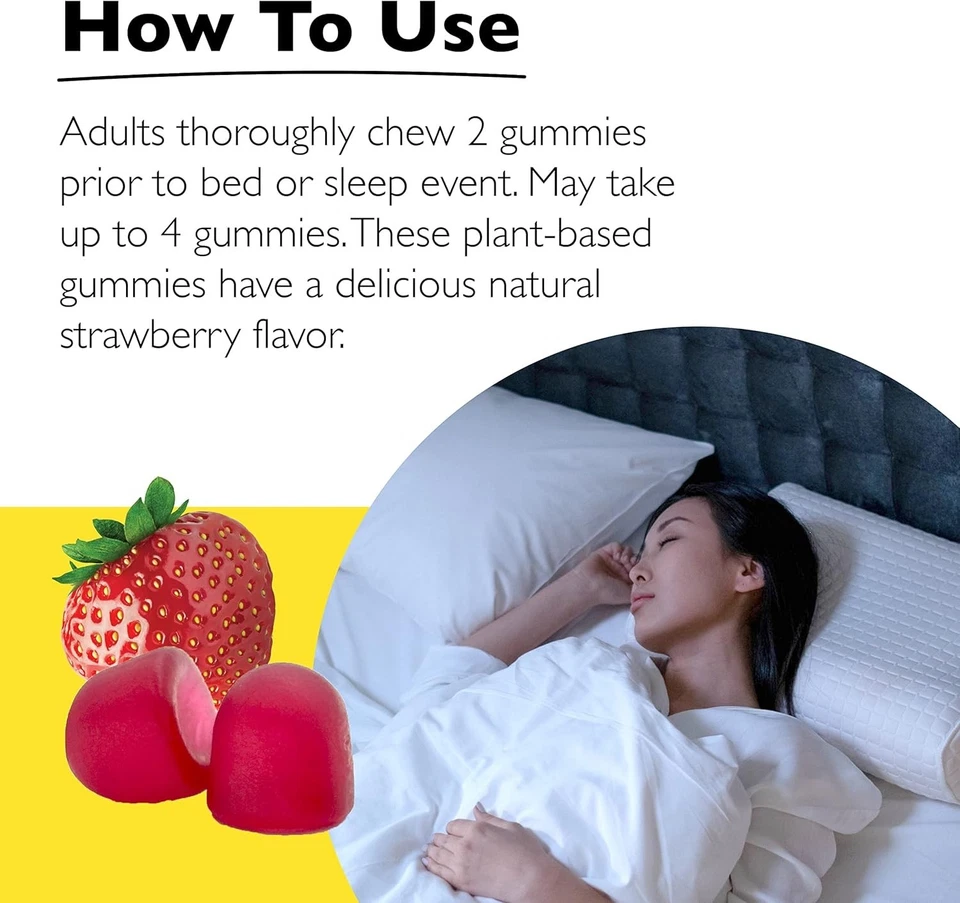 Fresa natural Bach Flower Rescue Plus Sleep 60 gomitas cada una (paquete de 3) Foto 4 de 4