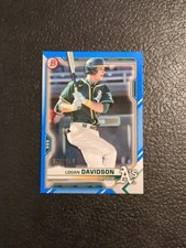 2021 Bowman Prospects Blue Border /150 Logan Davidson #BP-115 Oakland As