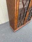 67660  Vintage Glass Front Bookcase with Geometric Wood Inlay — photo 4