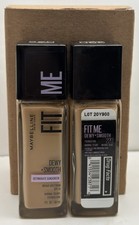 Maybelline Fit Me Dewy + Smooth Liquid Foundation #220 NATURAL BEIGE Lot Of 2