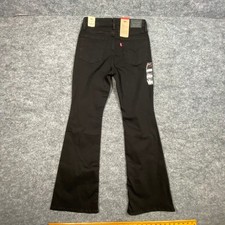 Levis 726 High Rise Flare Jeans Womens 28x30 Black Stellar Stretch A34102843