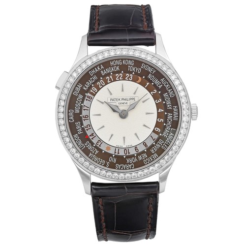 Patek Philippe World Time 18K White Gold Opaline Dial Automati...