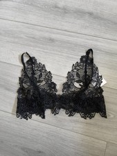 BNWT Ann Summers Sheer Black Embroidered Willa Bra Size Medium