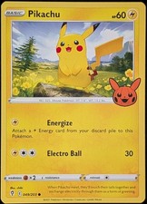 Pikachu 049/203 Trucco o Scambio Halloween Zucca Timbro Carta Pokemon NM