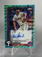 2025 Topps Chrome - Rookie Auto Michael Mercado #RA-MME Aqua  /199 (AU, RC)