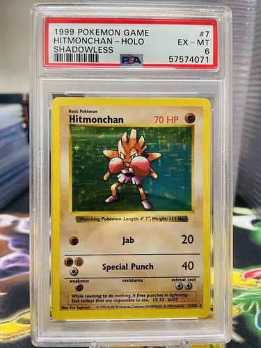 Hitmonchan (Shadowless) graded PSA 6 for sale on eBay