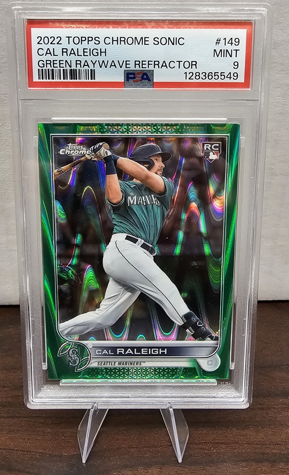 2022 Topps Chrome Sonic - Cal Raleigh #149 Green Raywave Refractor /99 Pop 2