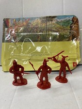 PRB 3.15" Toy Soldiers SET of 3 Different INDIANS Vintage 70's with Card