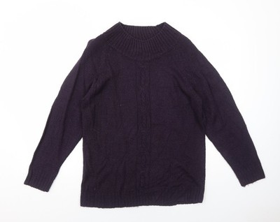 By Design Damen Lila Rundhals Acryl Pullover Pulli Größe M