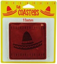 Fiesta Cinco de Mayo Mexican Theme Birthday Party Decoration Felt Coasters
