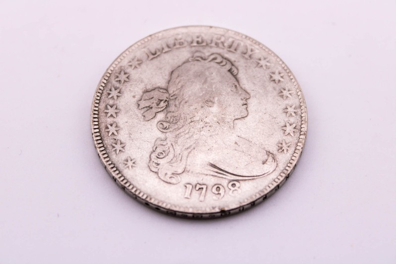 ORIGINAL 1798 US DRAPED SILVER DOLLAR COIN