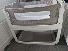 Snooz Pod 4 Next to Me Baby Crib Bedside Sleeper In Grey Excellent Condition