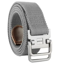 Mens Black Canvas Web Belt Double D Ring Plus Size 39'' to 75'' Long Stylish
