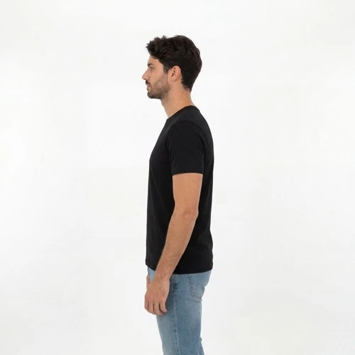 Men's Bamboo Organic Cotton T-Shirt Crew Neck Moisture Wicking Tee Black NWT image 3
