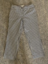 Talbots Black White Gingham Check 100 Cotton Ankle Pants Size 8