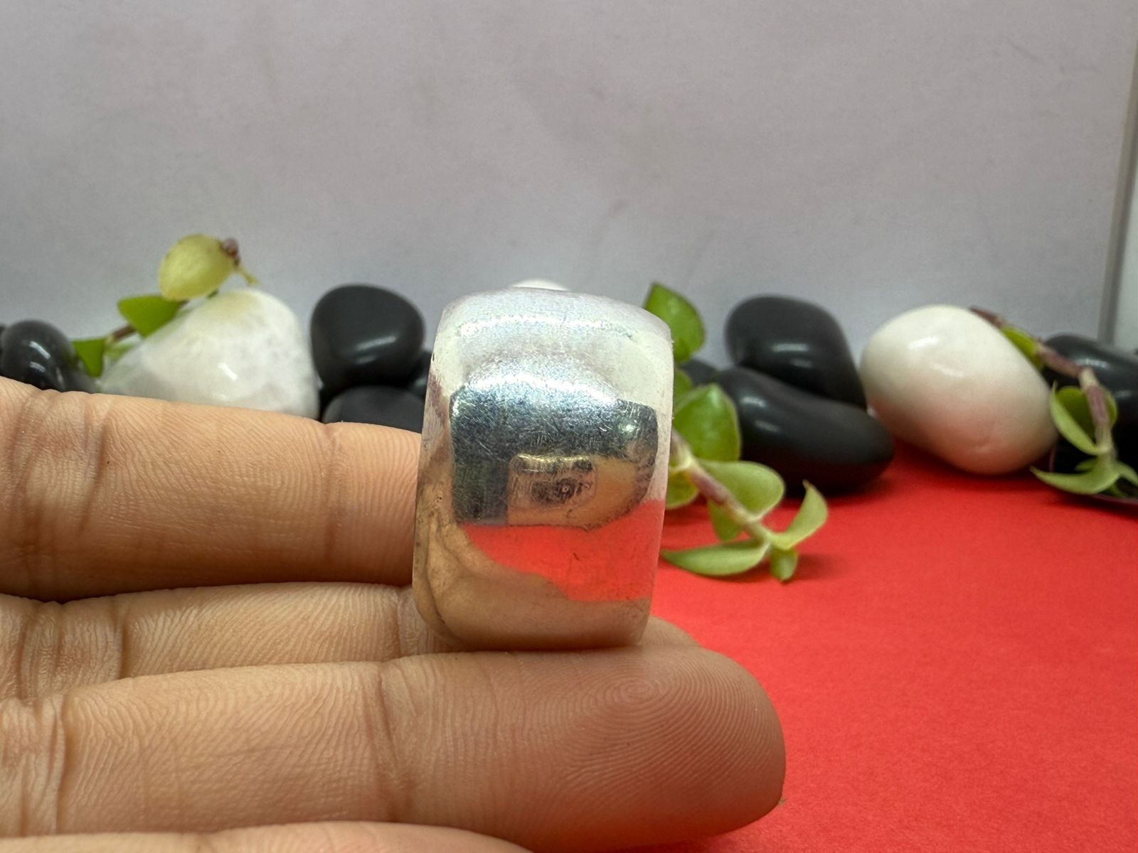 925 Sterling Silver Wide Plain Band Ring Handmade Unisex Jewelry