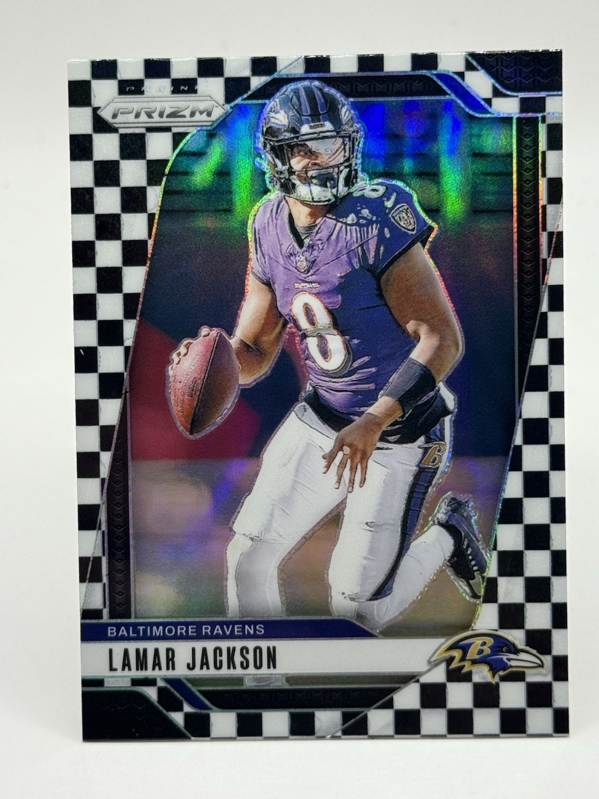 2024 Panini Prizm - Lamar Jackson #19 Black & White Checker Prizm