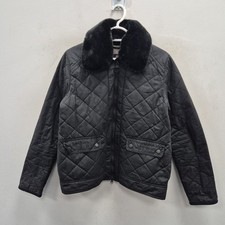 Barbour Glencoe 4oz Wax Waterproof Lightweight Fur Collar Quilted Jacket Uk 10