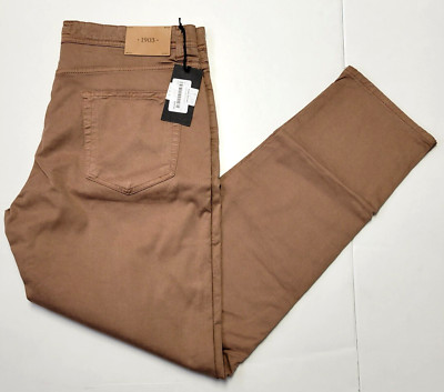 $345 New B700 Cotton SILK Casual 5 Pocket Pants Men's 40x33 Tan Brown ITALY 40