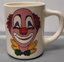 Happy Circus Clown Coffee Cocoa Mug Tea Cup Vintage 1960s Kitsch Excellent Shape