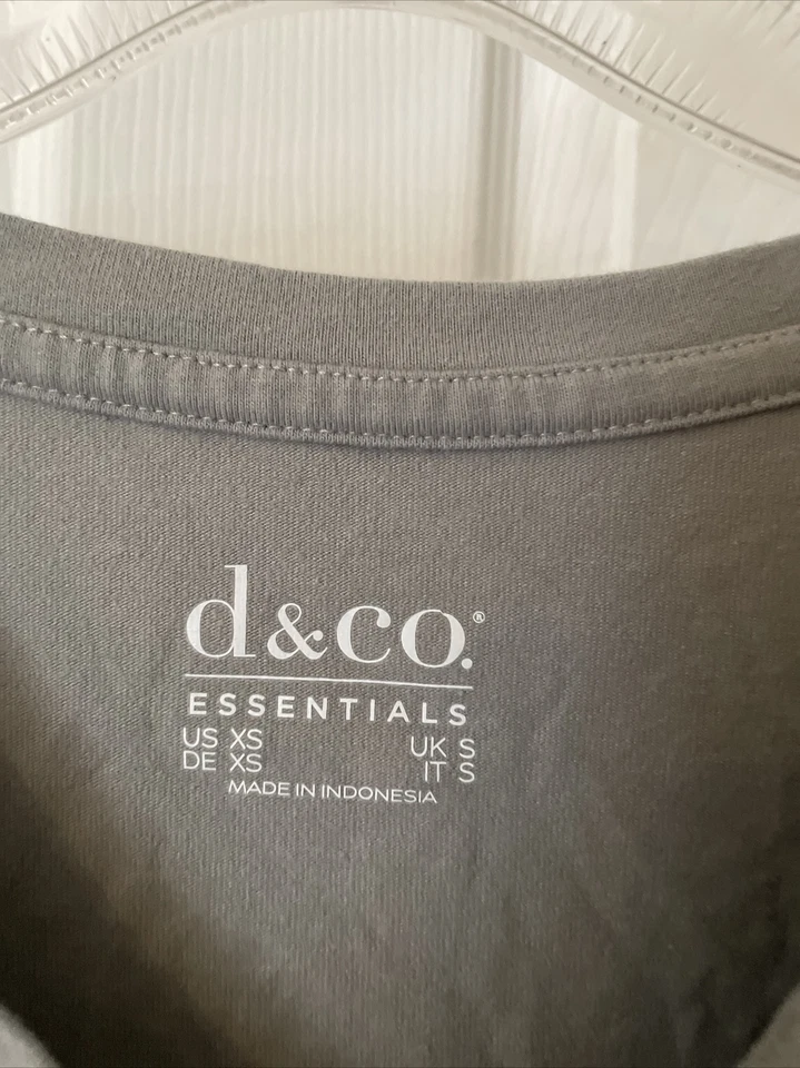 Blusa Top Denim & Co Essentials Manga Larga Mujer Preciosa Gris Talla XS Foto 2 de 3