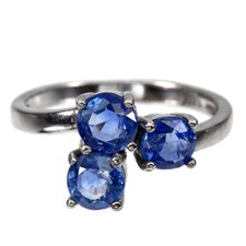 925 Sterling Silver Ring Round Kyanite 5mm Natural Gemstone Jewelry