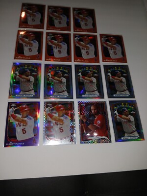 2013 TOPPS CHROME ALBERT PUJOLS LOT X15 ORANGE PURPLE X FRACTOR REFRACTOR 1972 