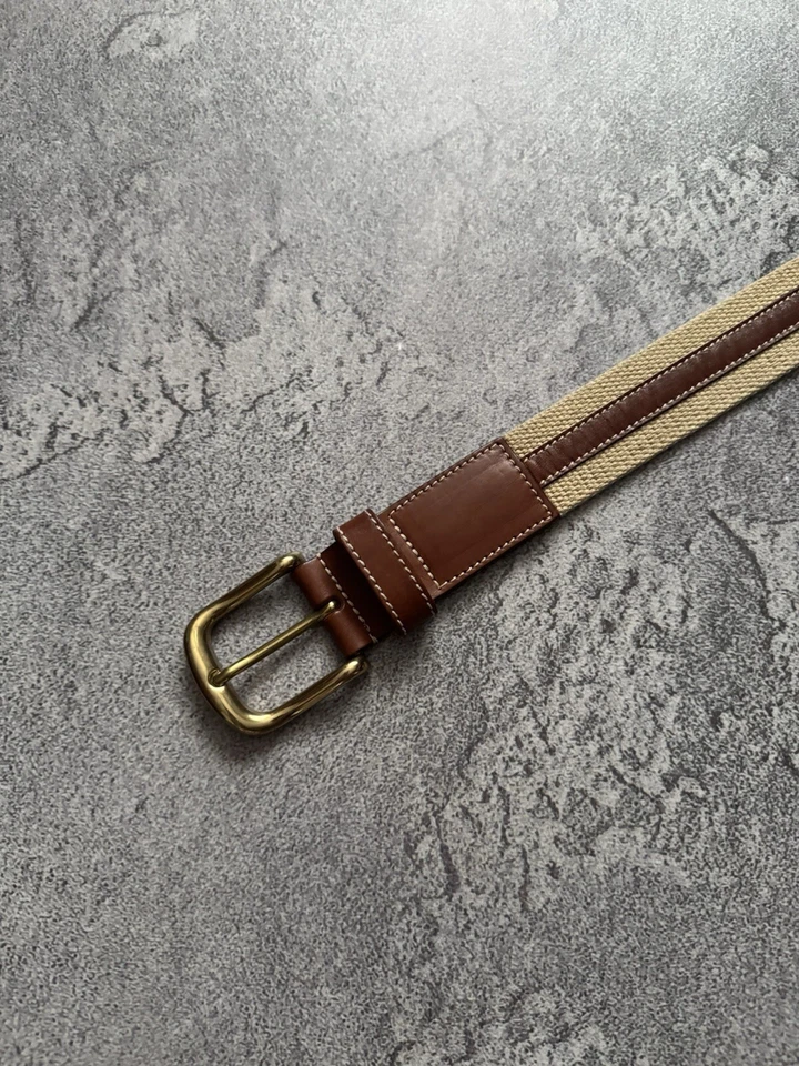 Cinturón Paul & Shark 104 cm Informal Cuero Marrón/Beige Dinero Antiguo Lujo Foto 4 de 4