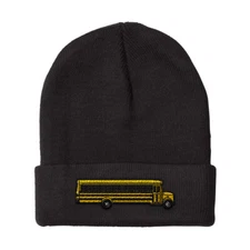 Beanies for Men School Bus B Embroidery Winter Hats Women Acrylic Skull Cap
