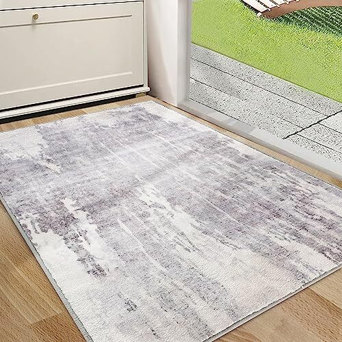 Door Mat, Front Indoor Door Mat Faux Wool NonSlip Entryway 36"x60
