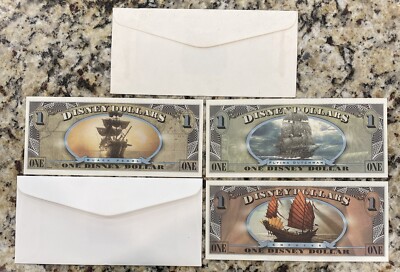 disney dollars lot 3. Black Pearl, Flying Dutchman,Empress
