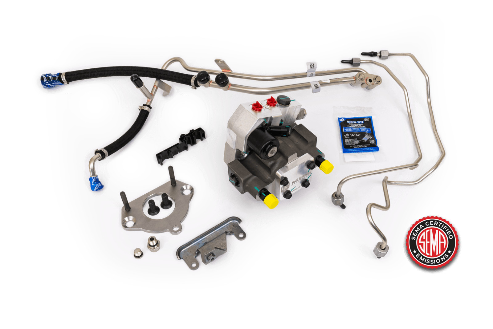 FASS 140GPH Fuel Lift Pump & S&S CP4 To DCR Kit For 17-21 Ford 6.7L Powerstroke