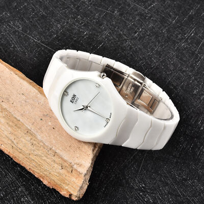 EON 1962  Blue Sapphire Japanese Movement White Ceramic Watch Buy Eon 1962 Blue Sapphire Japanese Movement Watch with  main image 4