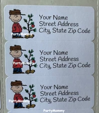 CHRISTMAS PERSONALIZED RETURN ADDRESS LABELS, 2.625" X 1" Charlie Beagle