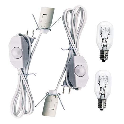 Original Replacement White Cords with Bulbs for Himalayan Salt Rock Lamp with 