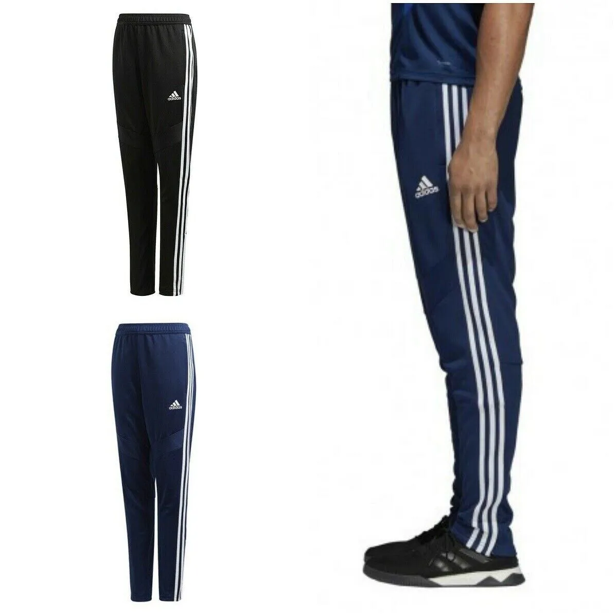 Adidas New Junior Boys Tiro Pants Bottom Tapered Football Fit Black Navy | eBay