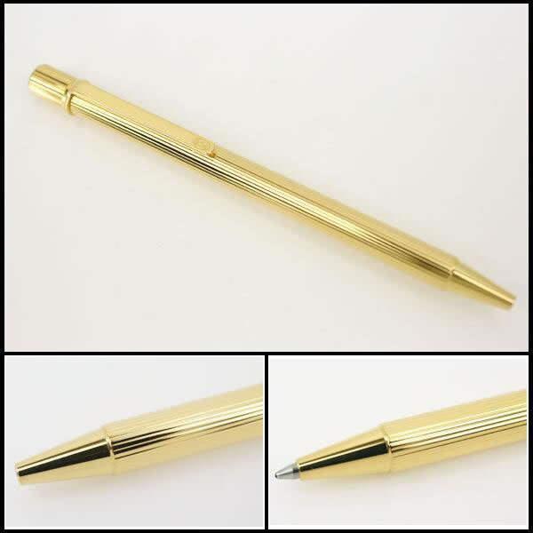 Cartier Must II de Godron Ballpoint Pen Gold Twist Type ST150090