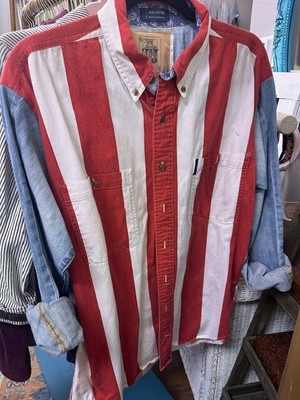 Vintage Denim Jeans Sleeve Upcycled Top with Rock N Roll Quote
